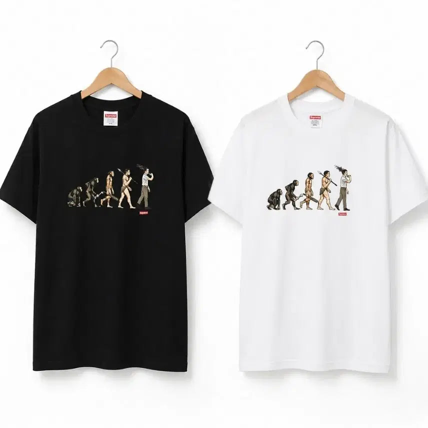 [BUNJANG] Supreme Evolution Graphic T-Shirt (Black/White) / 슈프림 에볼루션 티셔츠 블랙/화이트. S~xl