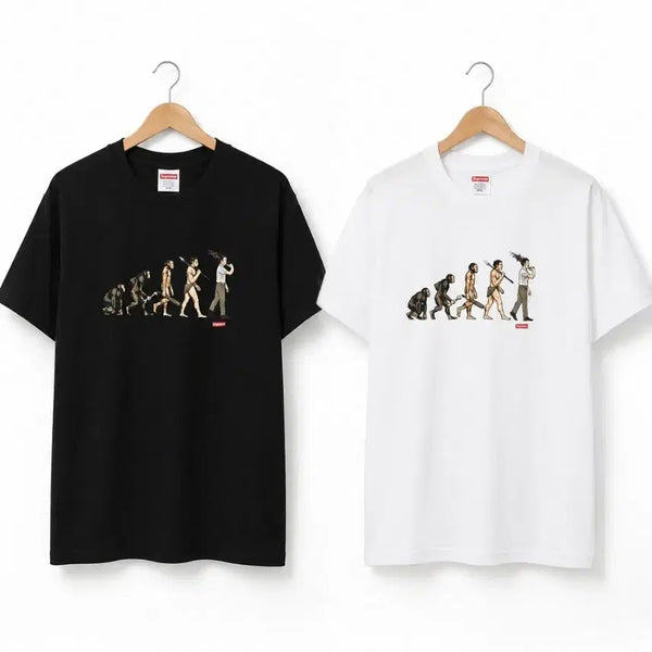 [BUNJANG] Supreme Evolution Graphic T-Shirt (Black/White) / 슈프림 에볼루션 티셔츠 블랙/화이트. S~xl