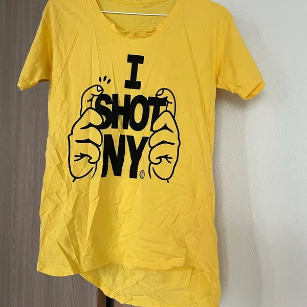 [BUNJANG] Short Sleeve Long T-Shirt Yellow / 반팔 롱 티셔츠 옐로우