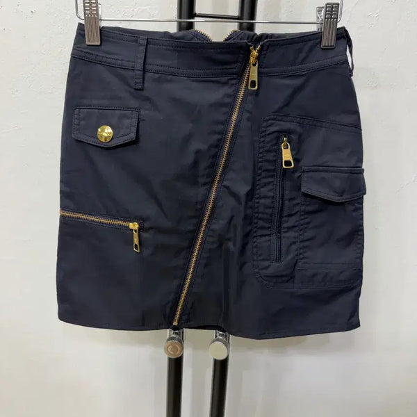 [BUNJANG] Mark &ロナ Women's Gold Zipper Skirt / 정품) 마크앤로나 여성 금장지퍼 스커트 치마 S