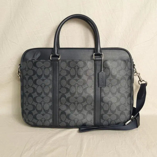[BUNJANG] Coach CC Logo Leather Briefcase Laptop Pad Storage Bag / 코치 CC로고 서류가방 노트북 패드 수납