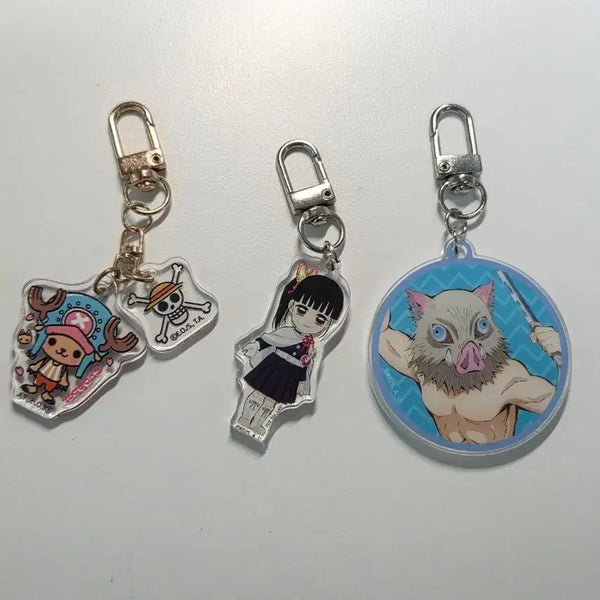 [BUNJANG] Demon Slayer Inosuke Hashibira, Kanao Tsuyuri & One Piece Chopper Keychain Set / 귀멸의 칼날 이노스케, 츠유리 카나오, 원피스 쵸파 키링