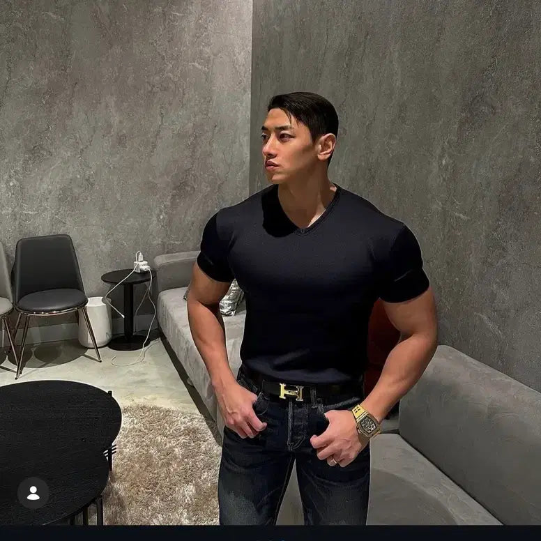 [BUNJANG] Rapinato Muscle Fit T-Shirts (Black, Navy) / 라피나토 머슬핏 반팔티 블랙,네이비 사이즈 새상품팝니다