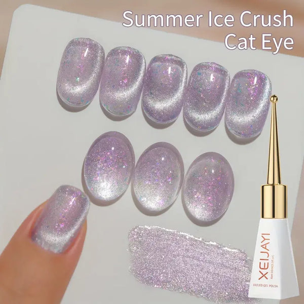 [BUNJANG] Purple Glitter Pearl Magnetic Gel Nail Polish 10ml / 퍼플_ 글리터 펄 실버 자석젤네일 10ml