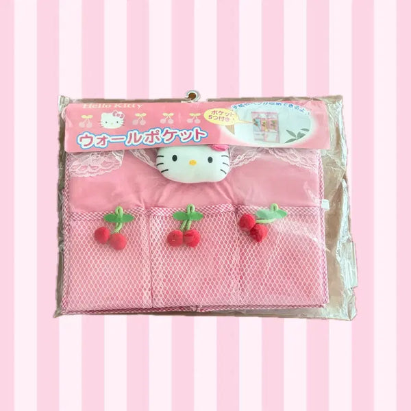 [BUNJANG] Classic Hello Kitty Cherry 3-Tier Wall Pocket Organizer / 고전 헬로키티 체리 3단 월포켓  수납함