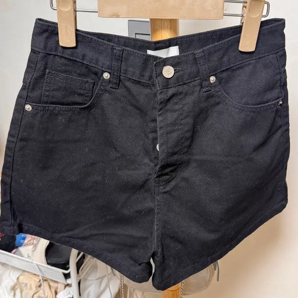 [BUNJANG] Flatbase Black Denim Shorts / 플랫베이스 블랙 데님 반바지