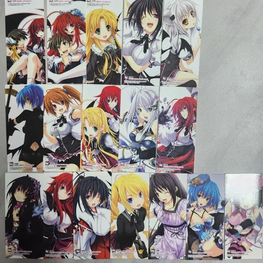[BUNJANG] High School DxD 1-15 Volume Bookmarks Bundle / 하이스쿨 DxD 1~15권 특전부록 책갈피 일괄로 팝니다.
