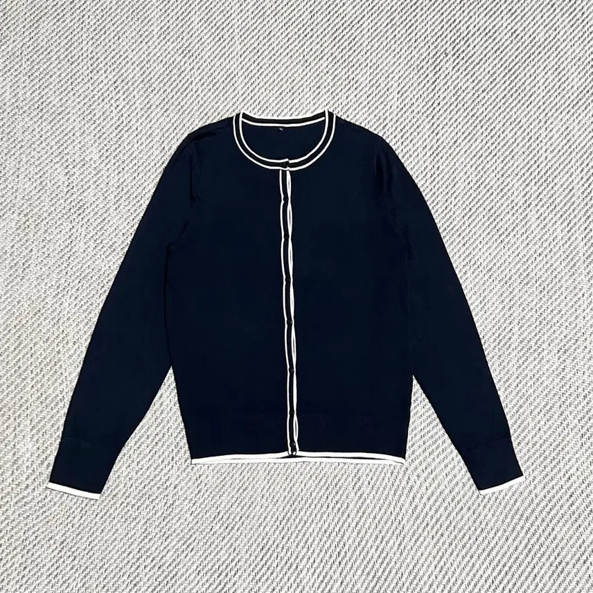 [BUNJANG] Closshi Navy Women's Rayon Knit Round Cardigan / [M] JPN 클로시 네이비 우먼즈 레이온 니트 라운드 가디건
