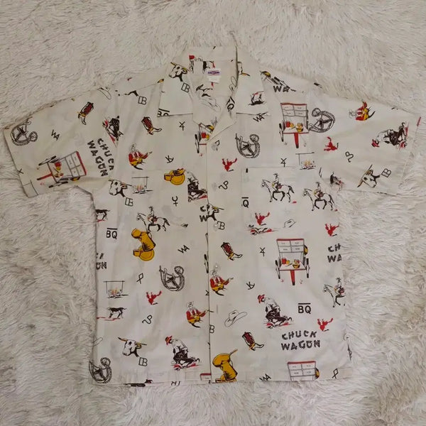 [BUNJANG] Big Yank Chuck Wagon Pattern Short Sleeve Shirt / 빅얀크 '척 왜건(Chuck Wagon)' 패턴 셔츠