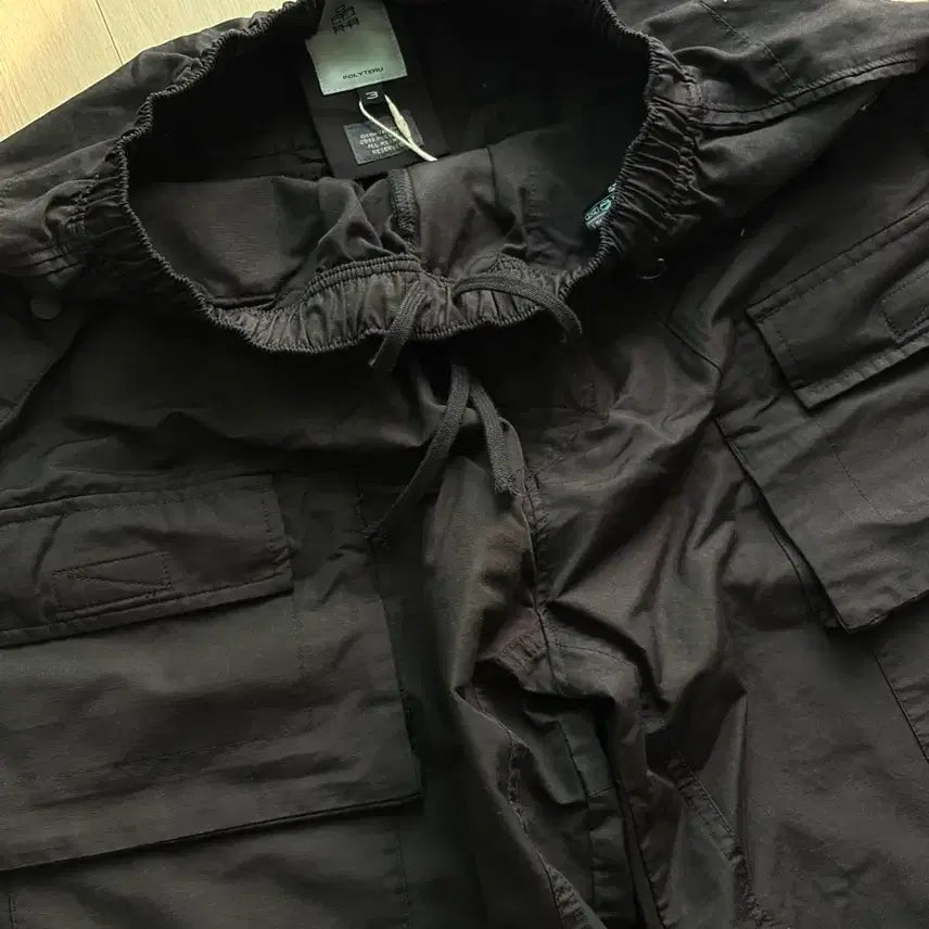 [BUNJANG] Poliluter Front Cargo 1/2 Pants Black Size 3 / [3] 폴리테루 프론트 카고 1/2 팬츠 블랙