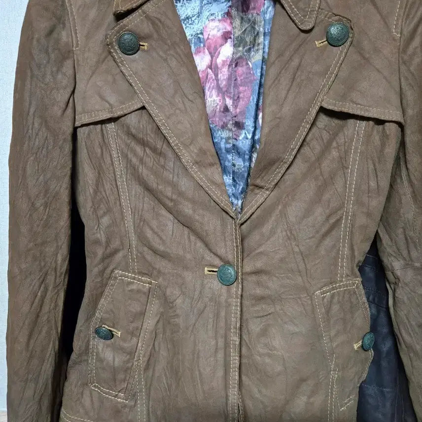 [BUNJANG] Brown Goat Leather Jacket / 브라운 염소가죽 자켓