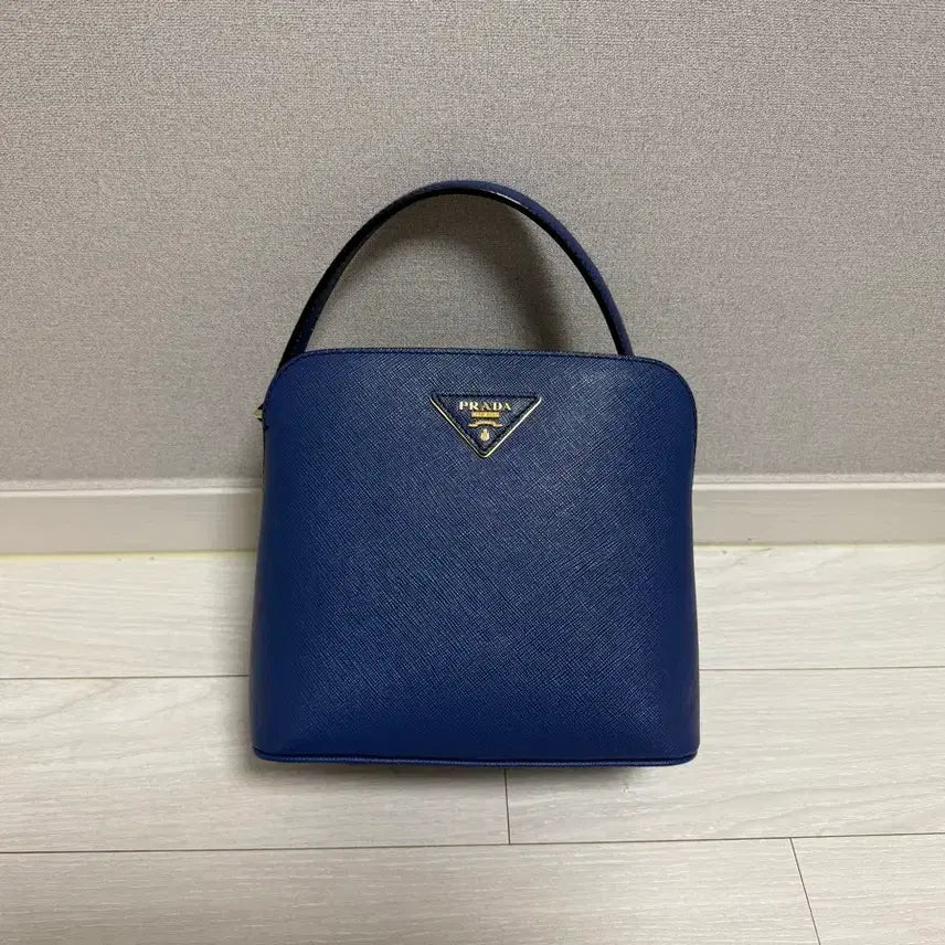 [BUNJANG] Prada Double Baguette Navy Tote Bag / 프라다 두블레 파니에 네이비