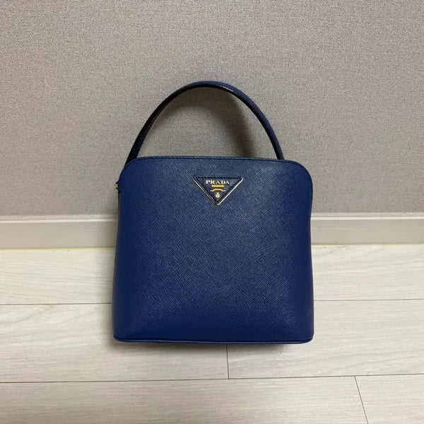[BUNJANG] Prada Double Baguette Navy Tote Bag / 프라다 두블레 파니에 네이비