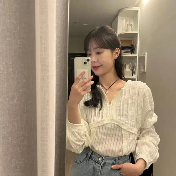 [BUNJANG] In the Buzz Lee Joomi Blouse / 하트시그널 이주미 블라우스