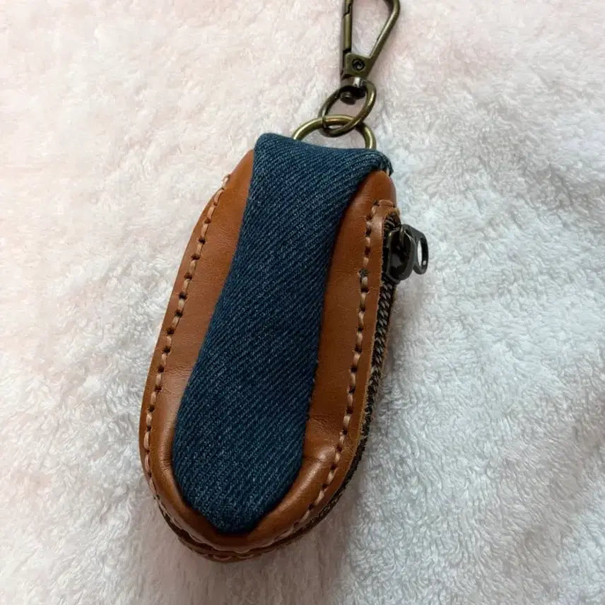 [BUNJANG] Vintage Denim and Leather Keyring / 일본 가죽 빈티지 키링 Vintage keyring