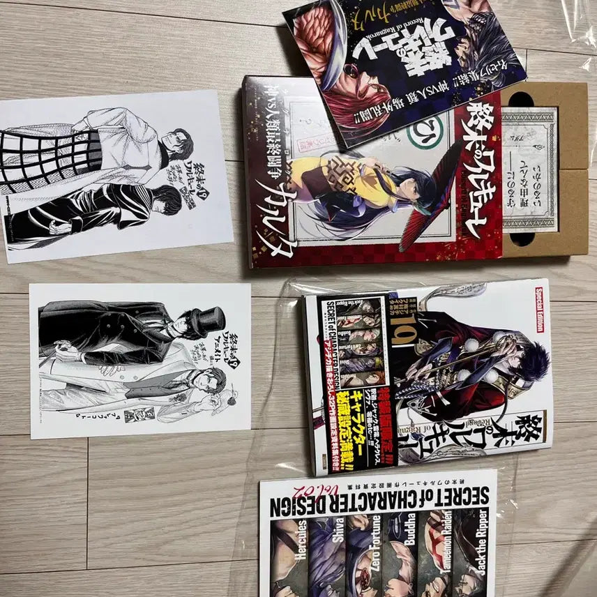 [BUNJANG] Record of Ragnarok Special Edition Tesla Bookend Karuta Kit Secret Setting Book / 종말의 발키리 특별판, 테슬라 벨제붑 특전, 카루타 키트, 비밀 설정집
