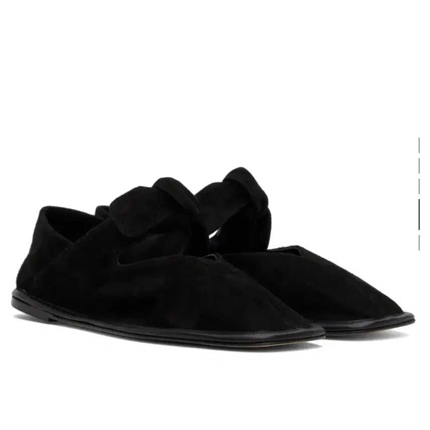 [BUNJANG] HEREU Llasada Ballet Flats Black Suede Leather Square Toe / 헤레우 라사다 블랙 스웨이드 플랫