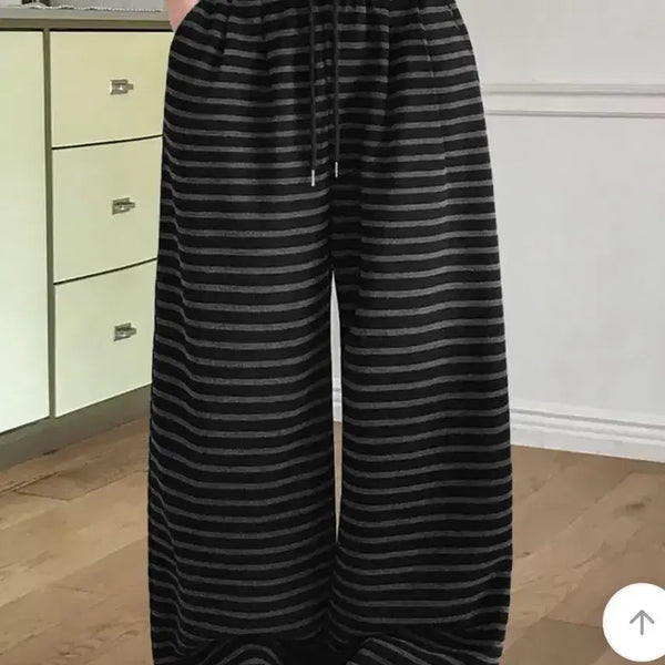 [BUNJANG] Ablry Stripe Wide Pants (2 Colors) / 에이블리 스트라이프 와이드팬츠 2색
