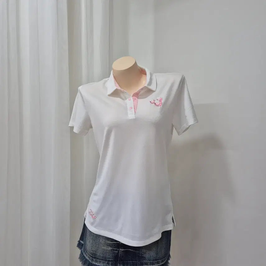 [BUNJANG] Disney Licensed Minnie Mouse Short Sleeve Polo Shirt White Size 100 / 디즈니 정품 미니마우스 반팔 카라티 100
