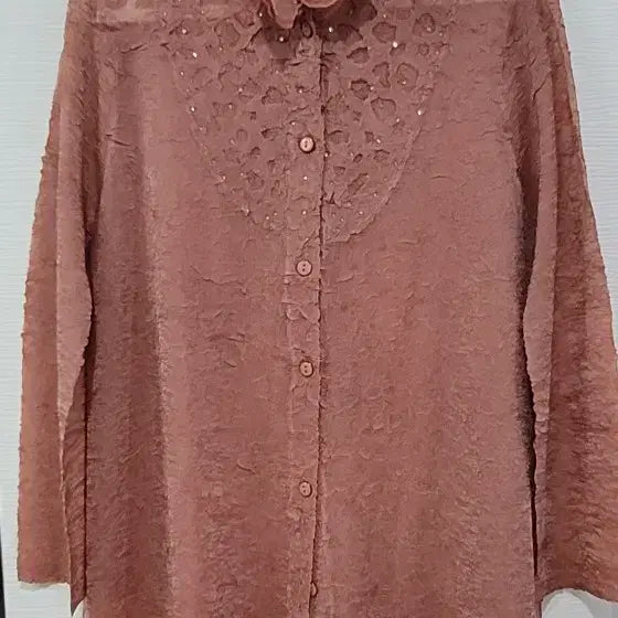[BUNJANG] Pleated Rose Lace Blouse / 플리츠 주름 브라우스