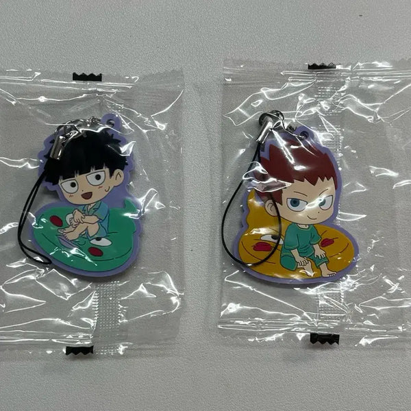 [BUNJANG] Mob Psycho 100 Mob & Shigeo Gacha Rubber Keychain Bundle Set / 모브사이코100 몹싸 모브 쇼우 가챠 러버 키링