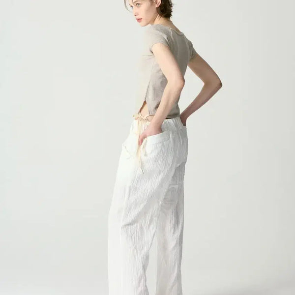 [BUNJANG] GLOWNY Darling Pocket Strap Pants (White) / 글로니 DARLING POCKET STRAP PANTS (WHITE)