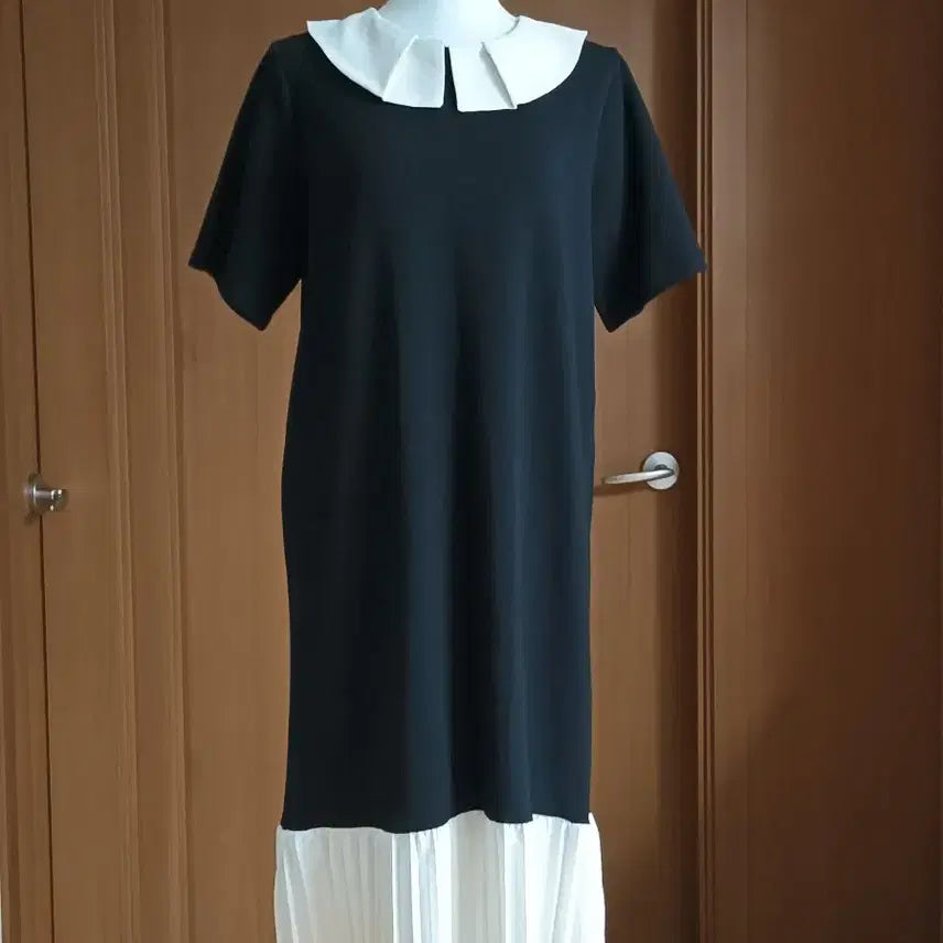 [BUNJANG] Black & White Colorblock Long Dress (Size L) / 블랙 앤 화이트  롱 원피스 L