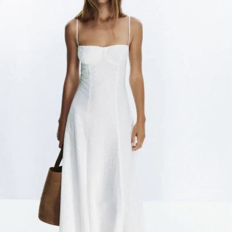 [BUNJANG] ZARA Punch Embroidery Corset Style Midi Dress / 새상품) ZARA 펀칭 자수 코르셋 스타일 미디 원피스