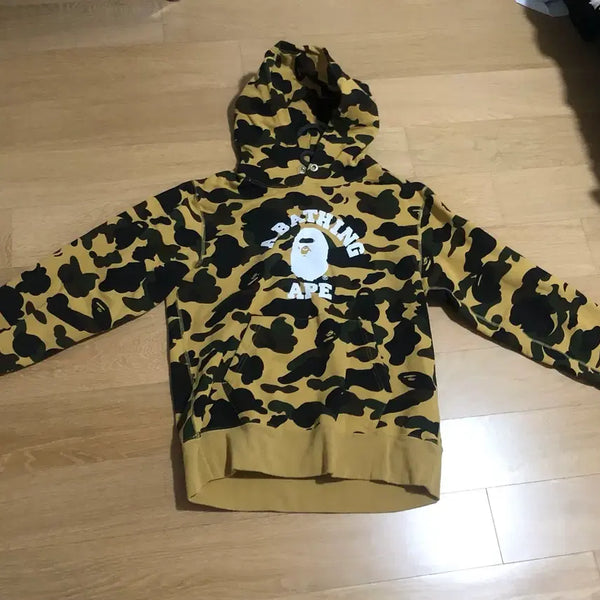 [BUNJANG] BAPE Camo Yellow Hoodie / 베이프 bape 카모 노랑 옐로우 후드티
