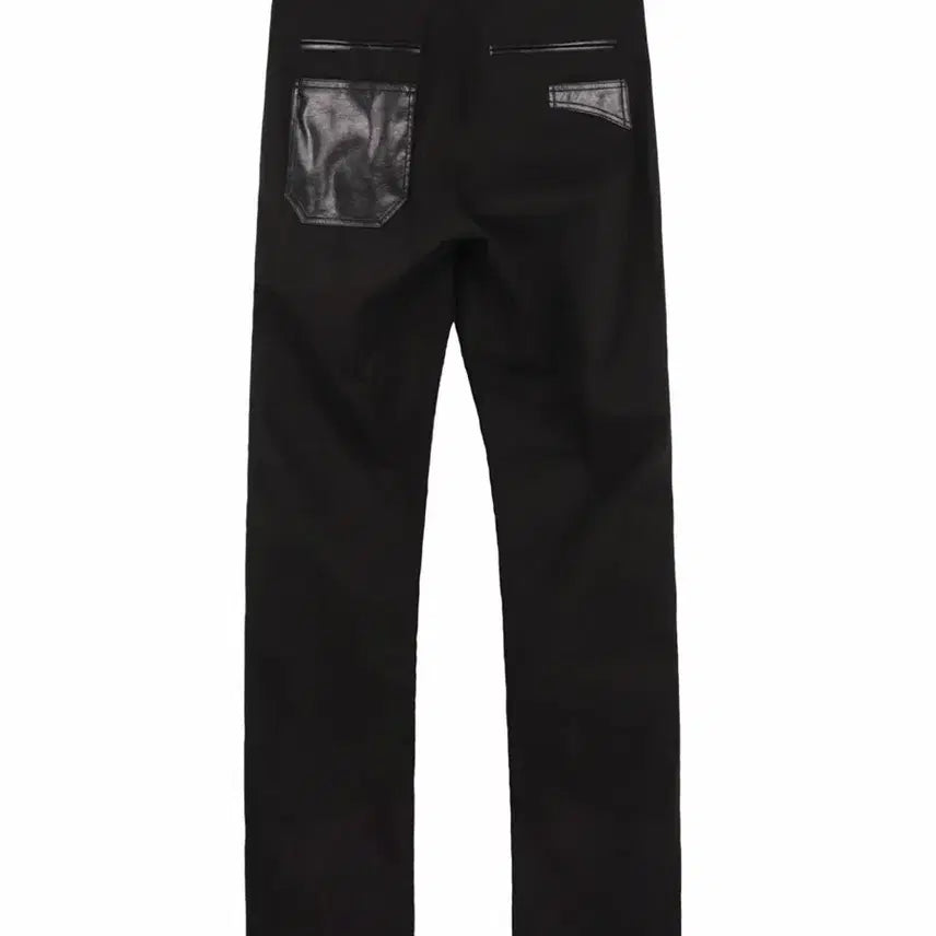 [BUNJANG] Leather Pocket Pants - Black / Leather Pocket Pants - Black