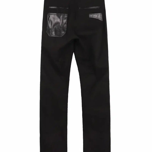 [BUNJANG] Leather Pocket Pants - Black / Leather Pocket Pants - Black