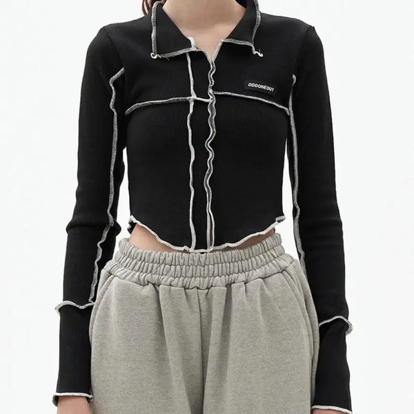 [BUNJANG] Odd One Out Pin Tuck Pique T-shirt Black / 오드원아웃 핀턱 피큐 티셔츠 블랙