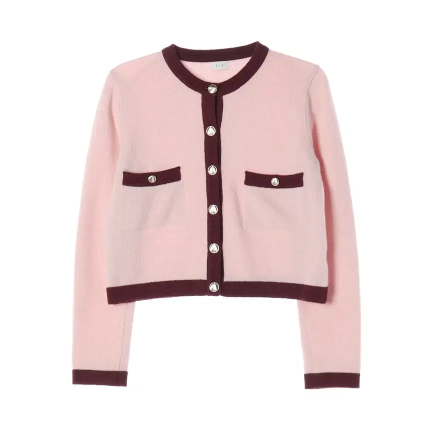 [BUNJANG] SIE 21SS Alpaca Wool Shell Line Knit Cardigan Set Pink / 시에 SIE 21SS 알파카 울 쉘 라인 니트 가디건 세트 핑크