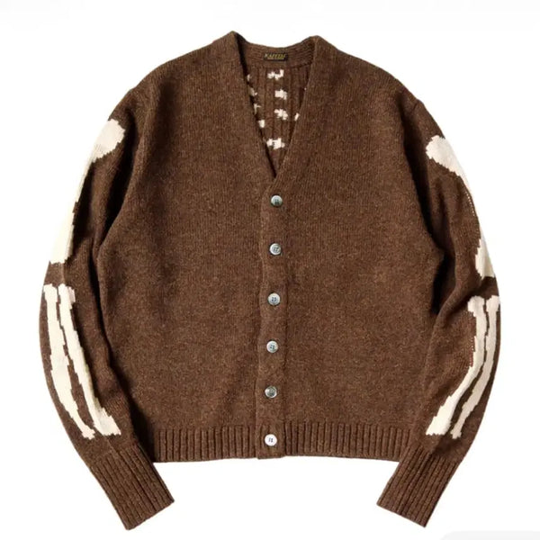 [BUNJANG] Kapital Bone Cardigan Brown Size 3 / [3] 캐피탈 본 가디건 브라운