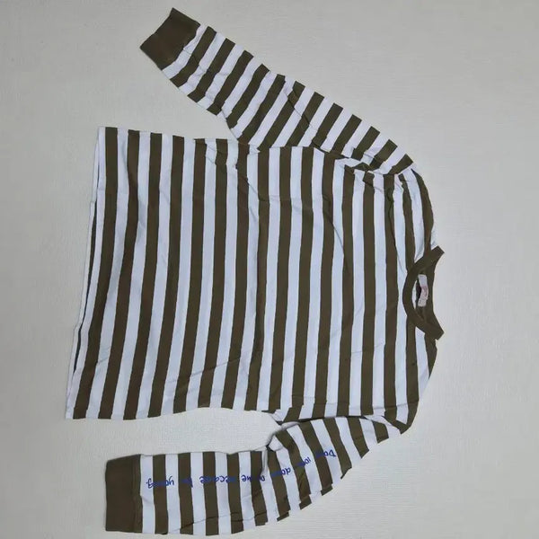 [BUNJANG] 8seconds Men's Striped T-Shirt Khaki / 에잇세컨즈 8seconds 남자 스트라이프 티셔츠 110 카키