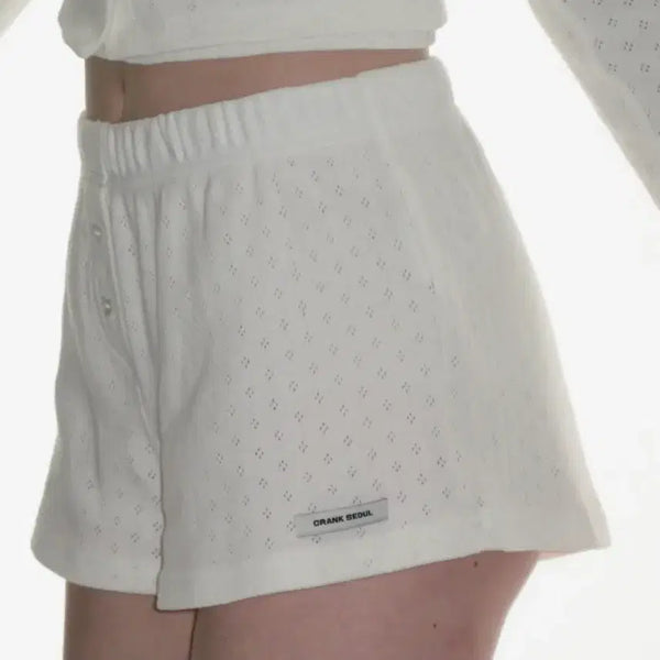 [BUNJANG] Crank Art Button Eyelet Shorts / 크랭크 아트 버튼 아일렛 쇼츠