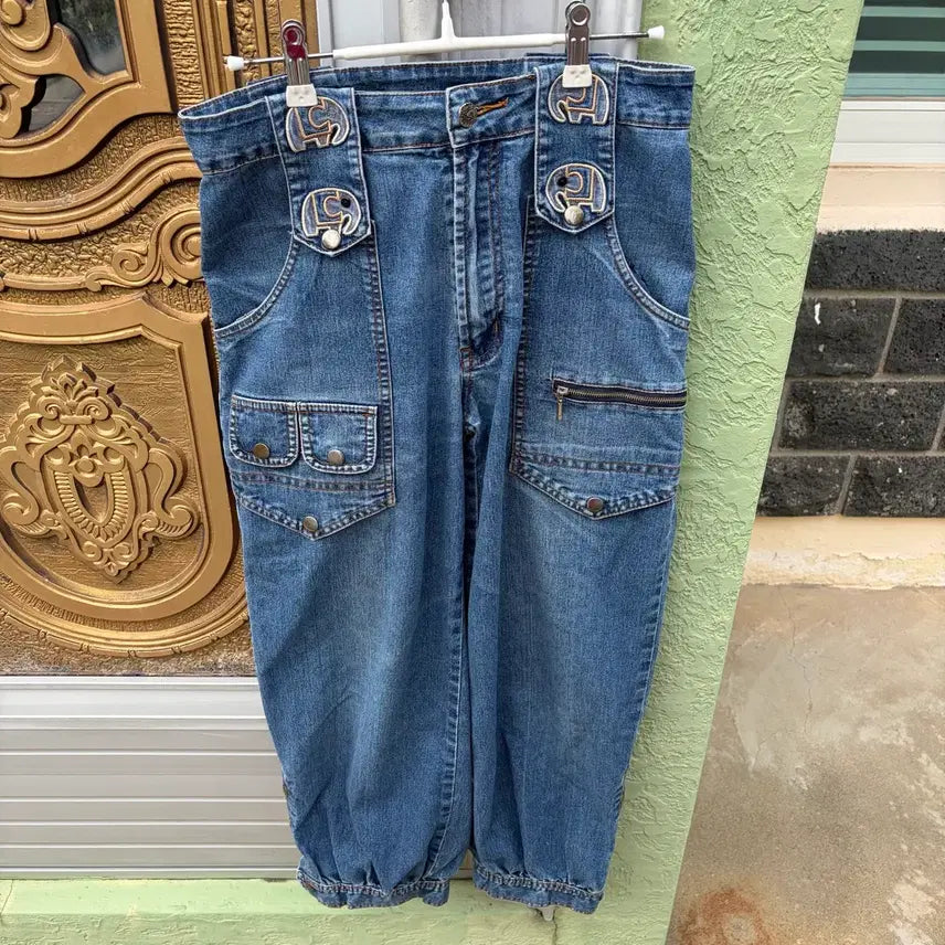 [BUNJANG] Vintage Elephant Patch Jogger Balloon Pants / 빈티지 코끼리 패치 조거 벌룬 팬츠