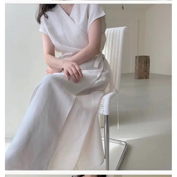 [BUNJANG] Bowen Linen Wrap Dress / 보웬 원피스