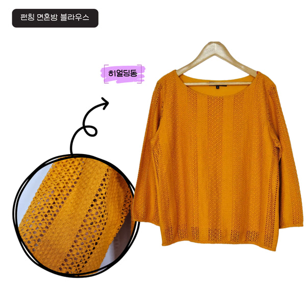 [BUNJANG] Punching Lace Round Blouse / 딩동 :) 여름세일/M/ 펀칭 레이스 라운드 블라우스_23