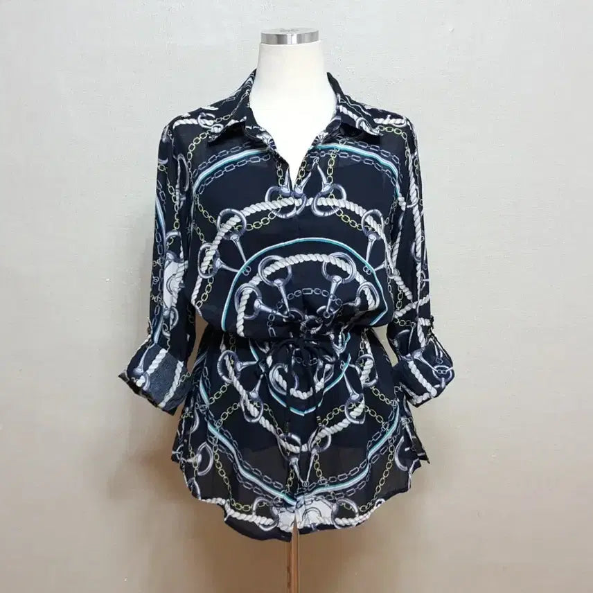 [BUNJANG] Crocodile Women's Summer Blouse (Navy, Size 55-77) / 크로커다일 하절기 시원한 2타입 여성 블라우스 55/66/77 상태우수