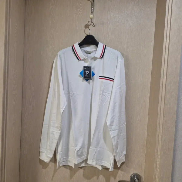 [BUNJANG] REGIA Long Sleeve Polo Shirt White Size 110 / REGIA.  롱슬리브 폴로셔츠 흰색 사이즈110