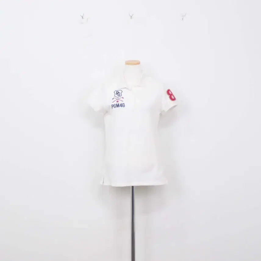 [BUNJANG] Pearly Gates Women's Golf PK T-Shirt Size 2 White / [정품] 파리게이츠(PEARLY GATES) 여성 골프 카라티 2 정인샵