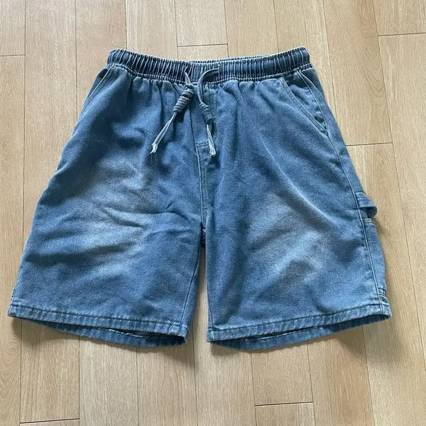 [BUNJANG] Denim Carpenter Shorts / 데님 카펜터 반바지 팬츠