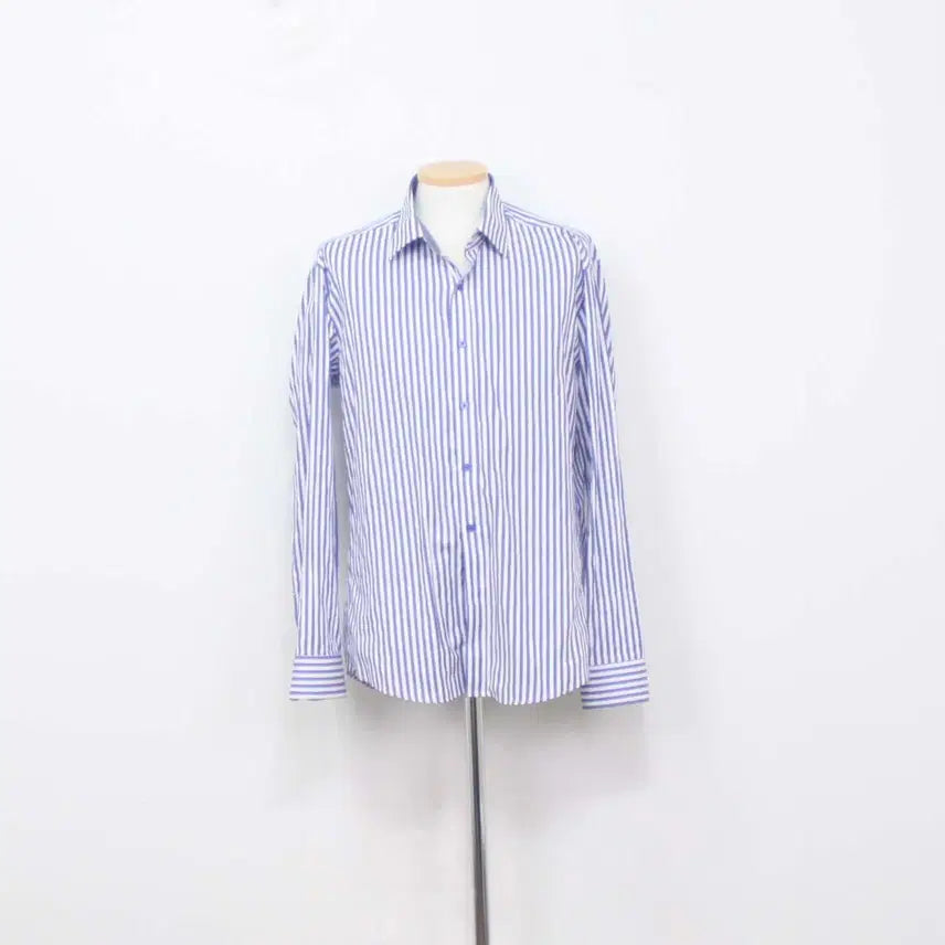 [BUNJANG] ELLE Men's Dress Shirt Navy and White Stripe Size 105 / [정품] 엘르(ELLE) 남성 드레스 셔츠(남방) 105사이즈 정인샵