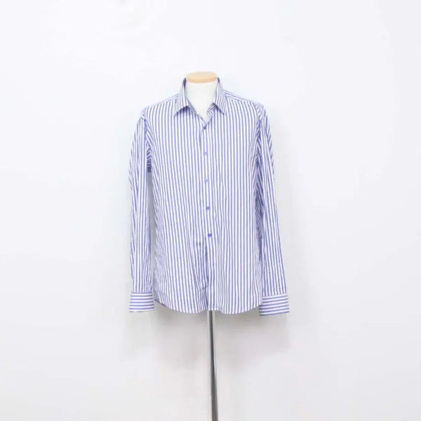 [BUNJANG] ELLE Men's Dress Shirt Navy and White Stripe Size 105 / [정품] 엘르(ELLE) 남성 드레스 셔츠(남방) 105사이즈 정인샵