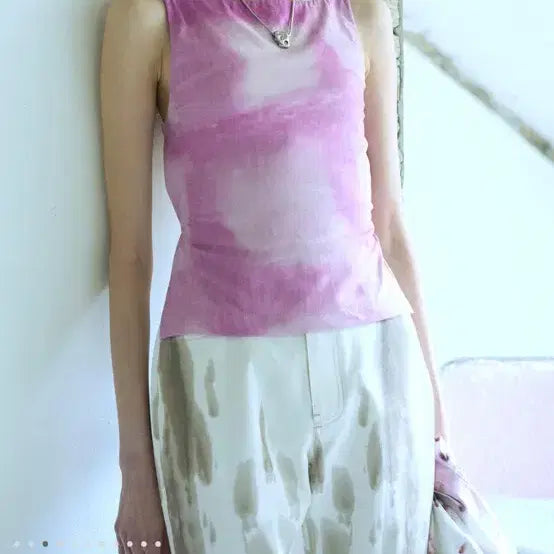[BUNJANG] Teak Backless Top (Cochineal Pink) / 티크 teak BACKLESS TOP (COCHINEAL PINK)