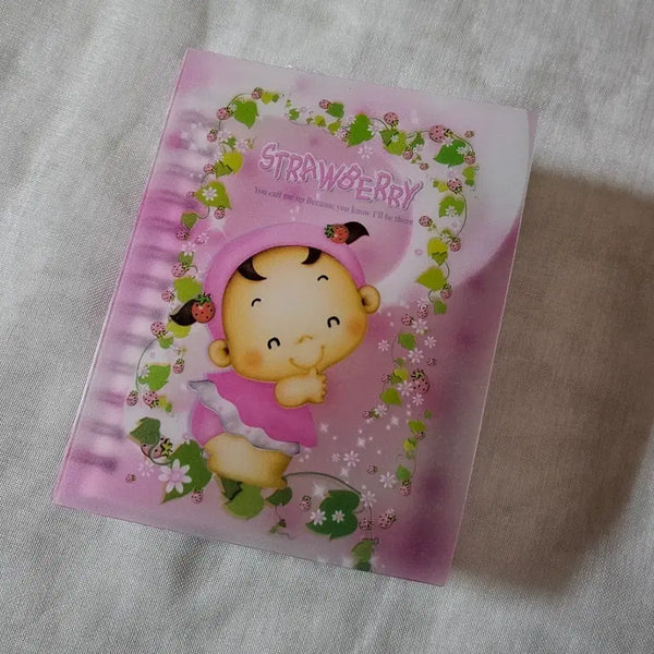 [BUNJANG] Vintage Strawberry Spring Mini Notebook / 고전문구 딸기 스프링 미니 수첩 스트로베리 빈티지 캐릭터 레트로 지류