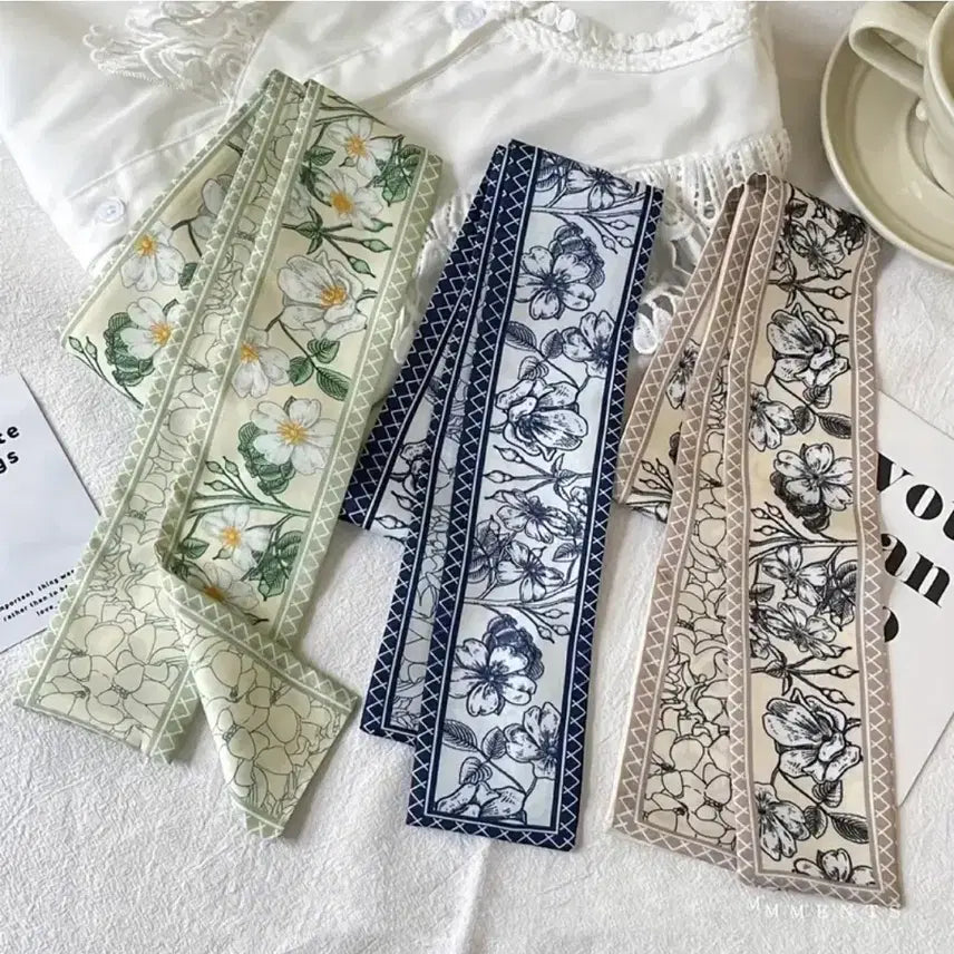 [BUNJANG] Patterned Scarves Set of 3 / 패턴 스카프 3종 세트(새상품)