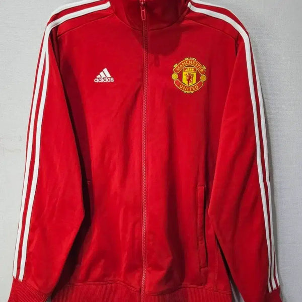 [BUNJANG] Adidas Manchester United Red/White Track Top Jersey Zip-Up Size M / 아디다스 맨유 빨흰 트랙탑 져지집업 95/M