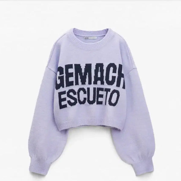 [BUNJANG] Mixxo Cropped Letter Pullover Lavender / 미쏘 크롭 레터 풀오버 연보라색 팝니다